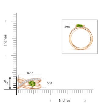 AAAA - Peridot / 0.62 CT / 14 KT Rose Gold