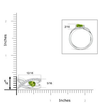 AAAA - Peridot / 0.62 CT / 14 KT White Gold