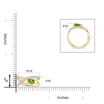 AAAA - Peridot / 0.62 CT / 14 KT Yellow Gold