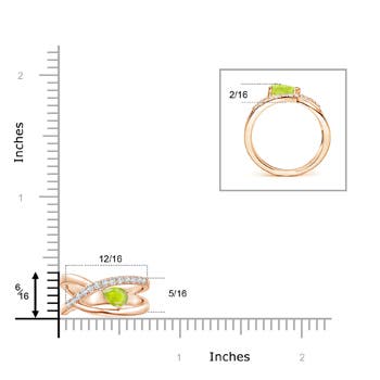 A - Peridot / 0.92 CT / 14 KT Rose Gold