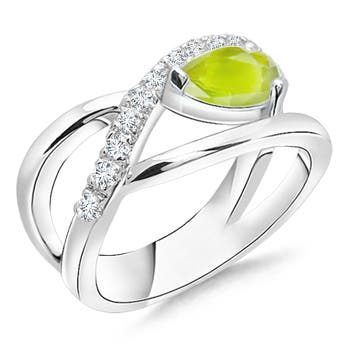 A - Peridot / 0.92 CT / 14 KT White Gold