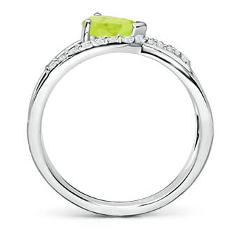 A - Peridot / 0.92 CT / 14 KT White Gold