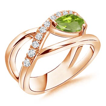 AA - Peridot / 0.92 CT / 14 KT Rose Gold