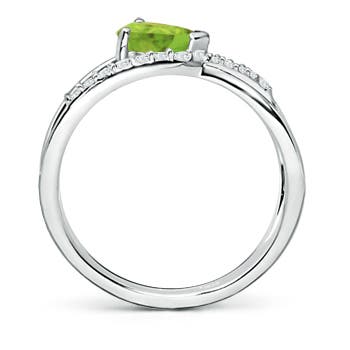 AA - Peridot / 0.92 CT / 14 KT White Gold