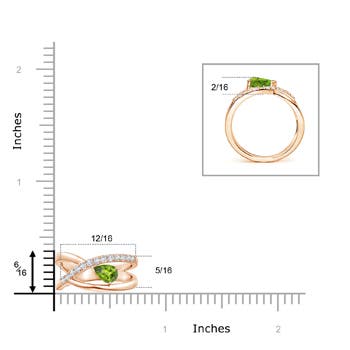 AAA - Peridot / 0.92 CT / 14 KT Rose Gold