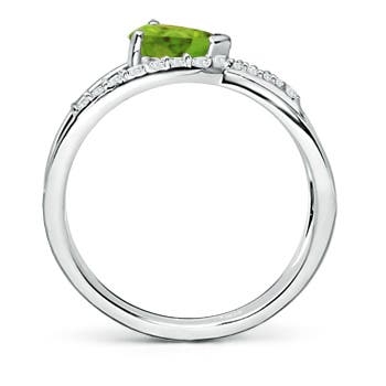 AAA - Peridot / 0.92 CT / 14 KT White Gold