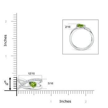 AAA - Peridot / 0.92 CT / 14 KT White Gold