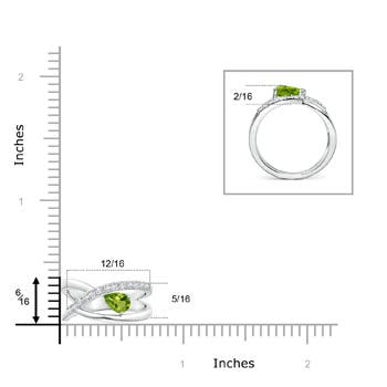 AAAA - Peridot / 0.92 CT / 14 KT White Gold