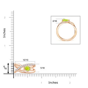 A - Peridot / 1.35 CT / 14 KT Rose Gold