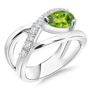 AAA - Peridot / 1.35 CT / 14 KT White Gold