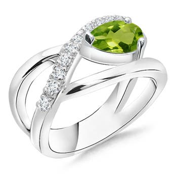 AAAA - Peridot / 1.35 CT / 14 KT White Gold