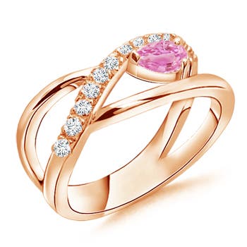 A - Pink Sapphire / 0.41 CT / 14 KT Rose Gold