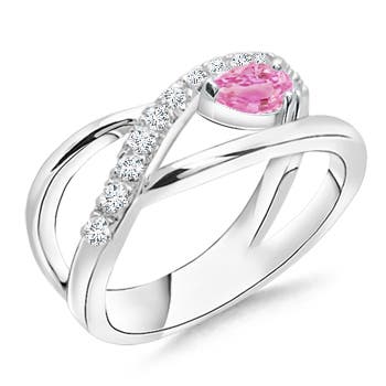 A - Pink Sapphire / 0.41 CT / 14 KT White Gold