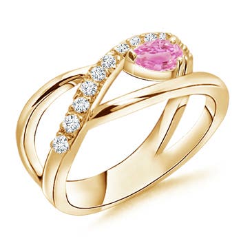 A - Pink Sapphire / 0.41 CT / 14 KT Yellow Gold