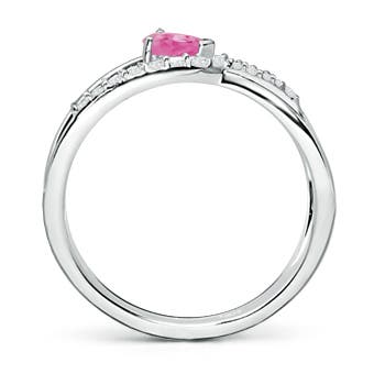 AA - Pink Sapphire / 0.41 CT / 14 KT White Gold