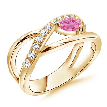 AA - Pink Sapphire / 0.41 CT / 14 KT Yellow Gold