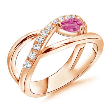 AAA - Pink Sapphire / 0.41 CT / 14 KT Rose Gold