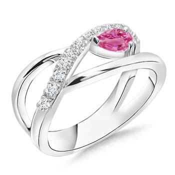 AAA - Pink Sapphire / 0.41 CT / 14 KT White Gold