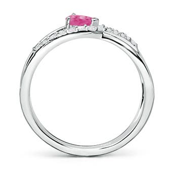 AAA - Pink Sapphire / 0.41 CT / 14 KT White Gold