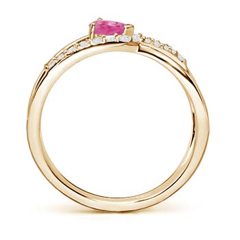 AAA - Pink Sapphire / 0.41 CT / 14 KT Yellow Gold