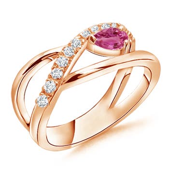 AAAA - Pink Sapphire / 0.41 CT / 14 KT Rose Gold