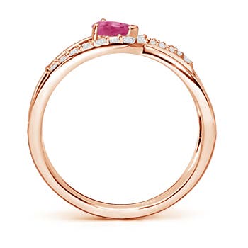 AAAA - Pink Sapphire / 0.41 CT / 14 KT Rose Gold