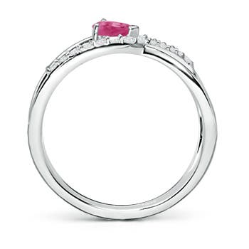 AAAA - Pink Sapphire / 0.41 CT / 14 KT White Gold