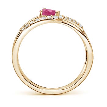 AAAA - Pink Sapphire / 0.41 CT / 14 KT Yellow Gold