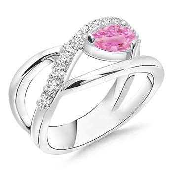 A - Pink Sapphire / 0.67 CT / 14 KT White Gold