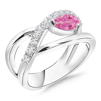 AA - Pink Sapphire / 0.67 CT / 14 KT White Gold