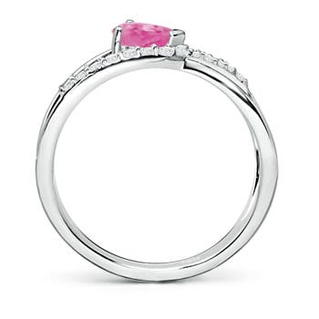 AA - Pink Sapphire / 0.67 CT / 14 KT White Gold