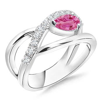 AAA - Pink Sapphire / 0.67 CT / 14 KT White Gold