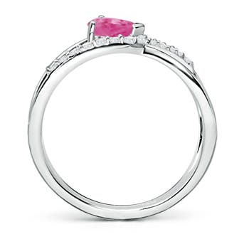 AAA - Pink Sapphire / 0.67 CT / 14 KT White Gold