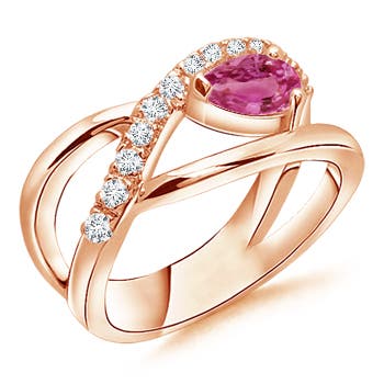 AAAA - Pink Sapphire / 0.67 CT / 14 KT Rose Gold