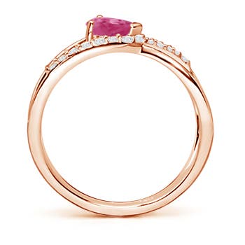 AAAA - Pink Sapphire / 0.67 CT / 14 KT Rose Gold