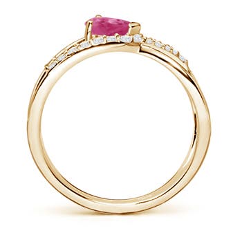 AAAA - Pink Sapphire / 0.67 CT / 14 KT Yellow Gold