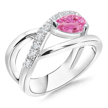 AA - Pink Sapphire / 0.97 CT / 14 KT White Gold