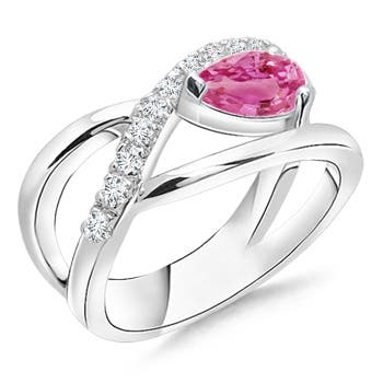 AAA - Pink Sapphire / 0.97 CT / 14 KT White Gold