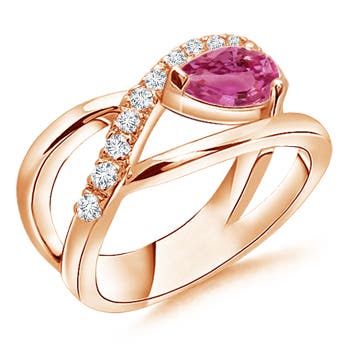 AAAA - Pink Sapphire / 0.97 CT / 14 KT Rose Gold