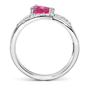 AAAA - Pink Sapphire / 0.97 CT / 14 KT White Gold