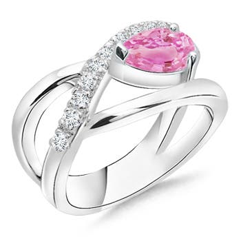 A - Pink Sapphire / 1.5 CT / 14 KT White Gold