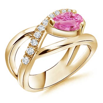 AA - Pink Sapphire / 1.5 CT / 14 KT Yellow Gold