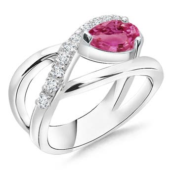 AAAA - Pink Sapphire / 1.5 CT / 14 KT White Gold