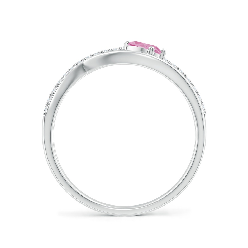 5x3mm A Criss Cross Pear Shaped Pink Tourmaline Ring with Diamond Accents in P950 Platinum side 199