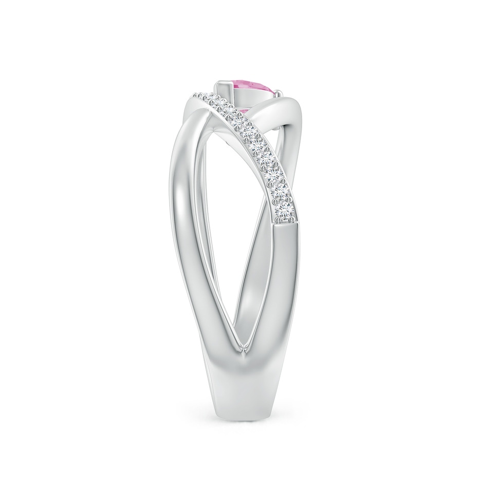 5x3mm A Criss Cross Pear Shaped Pink Tourmaline Ring with Diamond Accents in P950 Platinum side 299