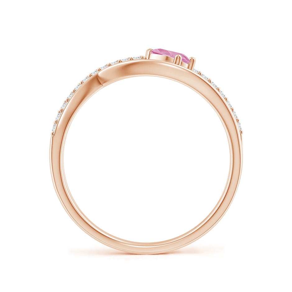 5x3mm A Criss Cross Pear Shaped Pink Tourmaline Ring with Diamond Accents in Rose Gold side 199