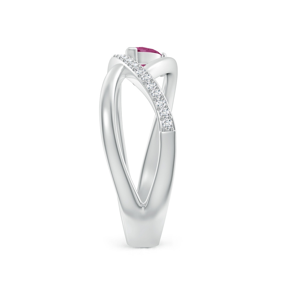 5x3mm AAAA Criss Cross Pear Shaped Pink Tourmaline Ring with Diamond Accents in White Gold side 299
