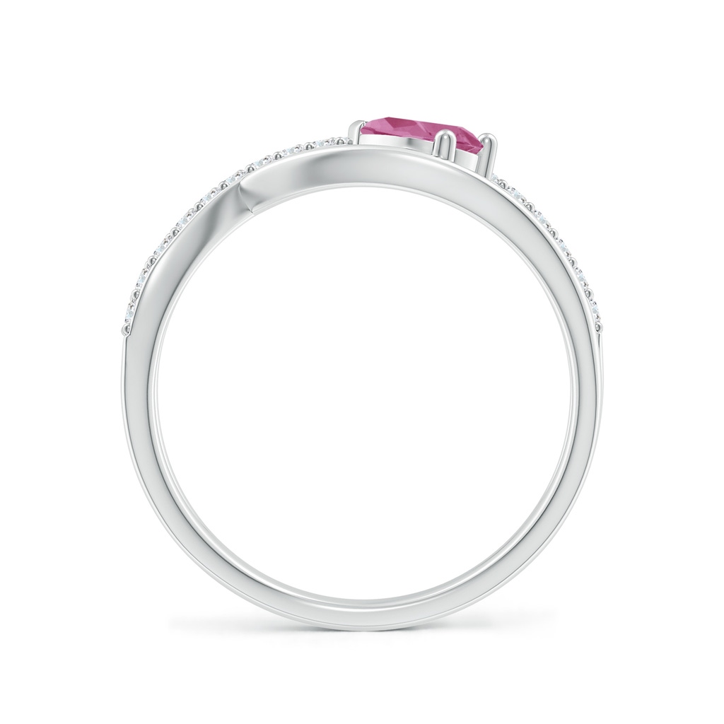 6x4mm AAA Criss Cross Pear Shaped Pink Tourmaline Ring with Diamond Accents in White Gold - side 199