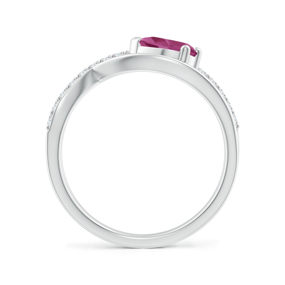 7x5mm AAAA Criss Cross Pear Shaped Pink Tourmaline Ring with Diamond Accents in P950 Platinum side 199
