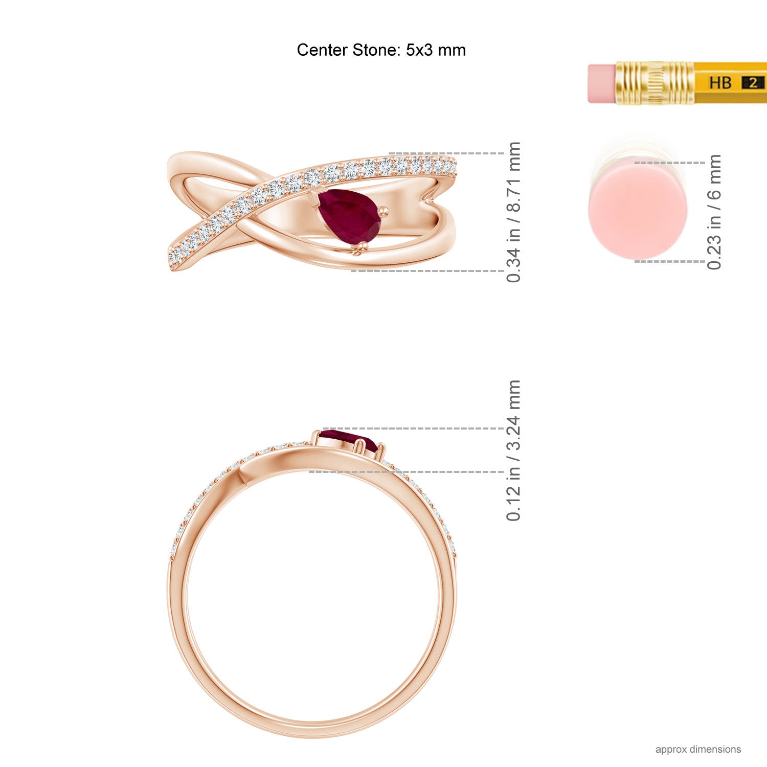 A - Ruby / 0.41 CT / 14 KT Rose Gold